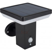 Ulkoseinävalaisin Kanlux Solca L, aurinkokennolla, 5W, IP44, musta