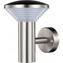 Seinävalaisin Polux Piramida LED, 6,5W, 230V, 4000K, 450lm, IP44, harjattu teräs