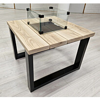 Liekkisohvapöytä FlameTower, 73.5x73.5x55cm, saarnilankut, U-jalat