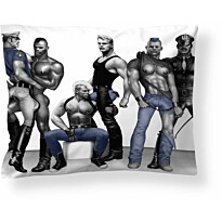 Satiinityynyliina Finlayson Tom of Finland Blue Squad, 50x60cm, musta/sininen