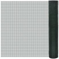 Kanaverkko 25x25mm, galvanoitu teräs, PVC pinnoitteella, 10x1m, vihreä