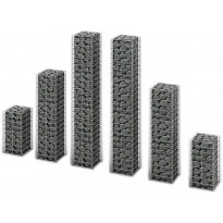 Gabion-/kivikorisarja, 6kpl, galvanoitu vaijeri, eri kokoja