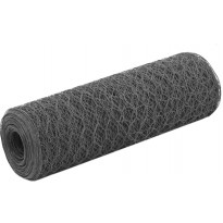Kanaverkko, teräs, PVC pinnoitteella, silmäkoko 13mm, 25x0.5m, harmaa