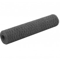 Kanaverkko, teräs, PVC pinnoitteella, silmäkoko 25mm, 25x0.75m, harmaa