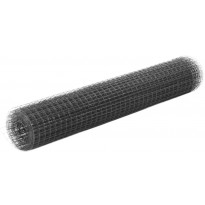 Kanaverkko 25x25mm, teräs, PVC pinnoitteella, 25x1m, harmaa