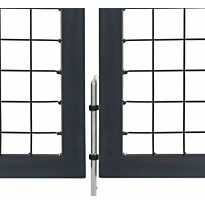 Puutarhaportti tolpilla, teräs, 350x100cm, antrasiitti