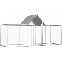 Kanahäkki, 3x1x1,5m, galvanoitu teräs, ovi keskellä
