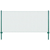 Verkkoaita tolpilla, teräs, 25x0.5m, silmäkoko 13mm, vihreä