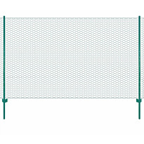 Verkkoaita tolpilla, teräs, 25x2m, silmäkoko 25mm, vihreä