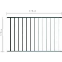 Aitapaneeli, jauhemaalattu teräs, 1.7x1.25m, antrasiitti