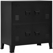 Arkistokaappi 4 ovella teollinen musta 75x40x80 cm teräs