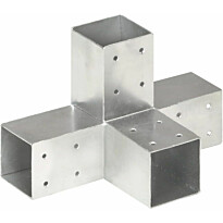 Tolppaliitin, X-muoto, galvanoitu metalli, 71x71mm