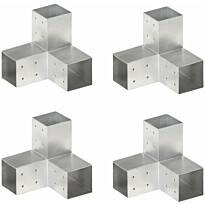Tolppaliittimet 4kpl, Y-muoto, galvanoitu metalli, 81x81mm