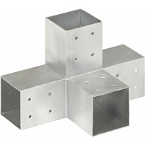 Tolppaliitin, X-muoto, galvanoitu metalli, 81x81mm