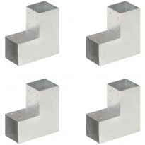 Tolppaliittimet 4kpl, L-muoto, galvanoitu metalli, 91x91mm