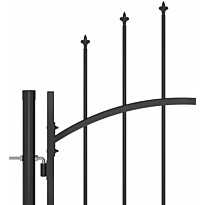 Puutarha-aidan portti, keihäskärjillä, 5x2.25m, musta