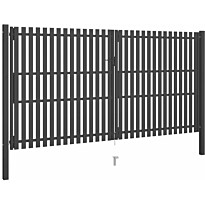 Puutarhan aitaportti, teräs 4x2.5m, antrasiitti
