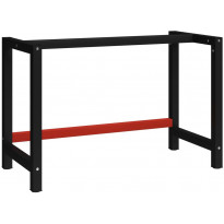 Työpöydän runko, 120x57x79 cm, metalli, musta ja punainen