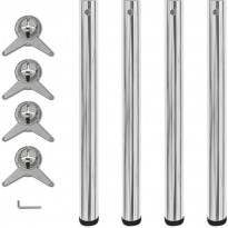 4 korkeussäädettävää pöydän jalkaa kromi 710mm