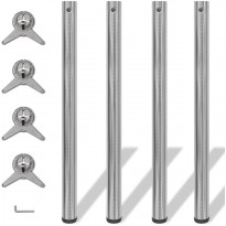 4 korkeussäädettävää pöydän jalkaa harjattu nikkeli 870mm