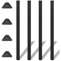 4 korkeussäädettävää pöydän jalkaa musta 1100 mm