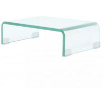 Tv-taso/näyttöteline kirkas lasi 40x25x11 cm