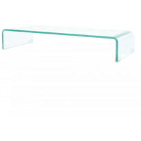 Tv-taso/näyttöteline kirkas lasi 80x30x13 cm