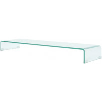 Tv-taso/näyttöteline kirkas lasi 120x30x13 cm