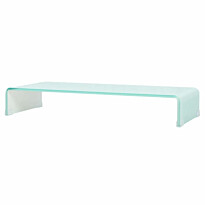 Tv-taso/näyttöteline valkoinen lasi 90x30x13 cm