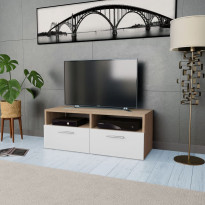 Tv-taso lastulevy 95x35x36 cm tammi ja valkoinen