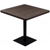 Bistropöytä mdf ja teräs neliö 80x80x75 cm tumma tuhka