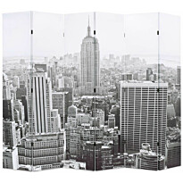 Taitettava tilanjakaja 228x170 cm new york mustavalkoinen
