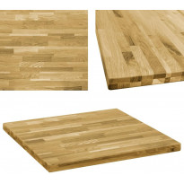 Pöytälevy kiinteä tammipuu neliö 44mm 70x70 cm