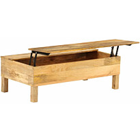 Sohvapöytä kiinteä mangopuu 110x55x35 cm