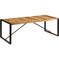 Ruokapöytä 220x100x75cm kiinteä mangopuu