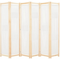 6-paneelinen tilanjakaja kerma 240x170x4 cm kangas