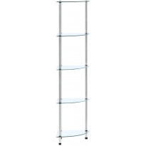 5-kerroksinen hylly läpinäkyvä 30x30x130 cm karkaistu lasi