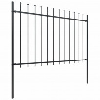 Puutarha-aita, keihäskärjillä, 15.3x1.2m, teräs, musta