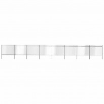 Puutarha-aita, keihäskärjillä, 13.6x1.5m, teräs, musta