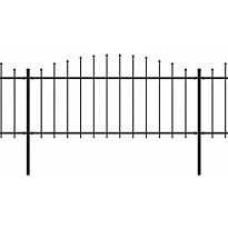 Puutarha-aita, keihäskärjillä, teräs, (0.5-0.75)x10.2m, musta