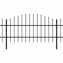 Puutarha-aita, keihäskärjillä, teräs, (0.75-1)x3.4m, musta