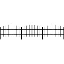 Puutarha-aita, keihäskärjillä, teräs, (0.75-1)x5.1m, musta