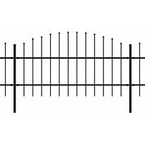 Puutarha-aita, keihäskärjillä, teräs, (0.75-1)x6.8m, musta