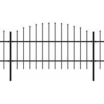 Puutarha-aita, keihäskärjillä, teräs, (0.75-1)x10.2m, musta