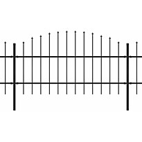 Puutarha-aita, keihäskärjillä, teräs, (0.75-1)x13.6m, musta