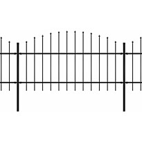 Puutarha-aita, keihäskärjillä, teräs, (1-1.25)x3.4m, musta