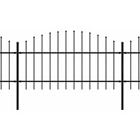 Puutarha-aita, keihäskärjillä, teräs, (1-1.25)x5.1m, musta