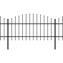Puutarha-aita, keihäskärjillä, teräs, (1-1.25)x6.8m, musta