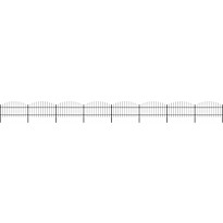 Puutarha-aita, keihäskärjillä, teräs, (1-1.25)x13.6m, musta