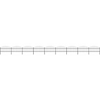 Puutarha-aita, keihäskärjillä, teräs, (1-1.25)x15.3m, musta
